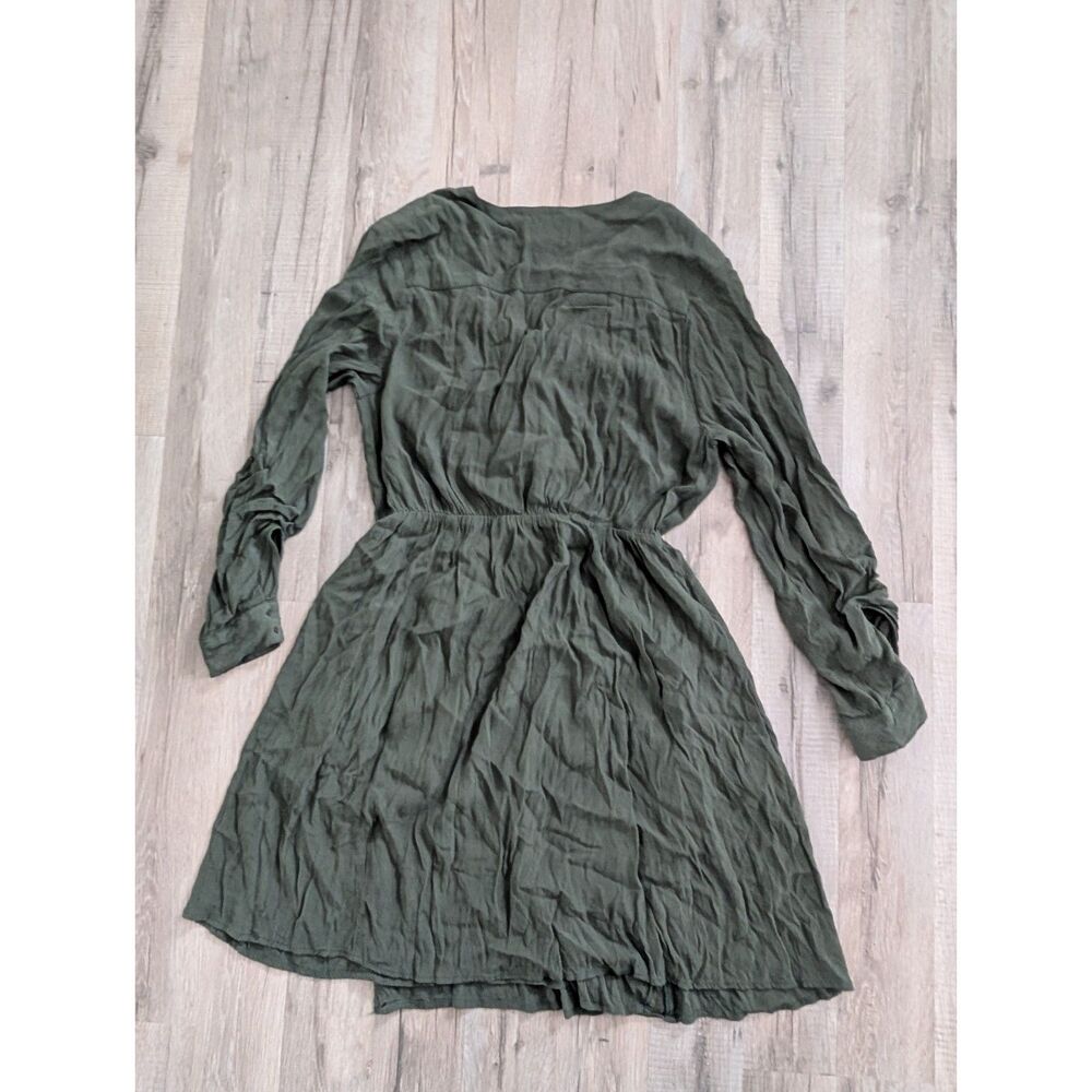 Anthropologie Maeve Lene Faux Wrap Dress in Moss Green, Medium (A9) - Picture 3 of 7
